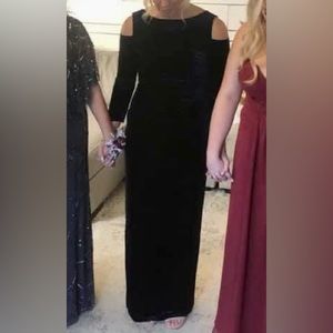 Midnight blue velvet dress